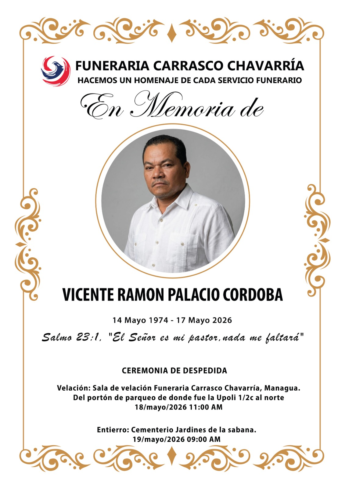 Vicente Ramón Palacio Cordoba